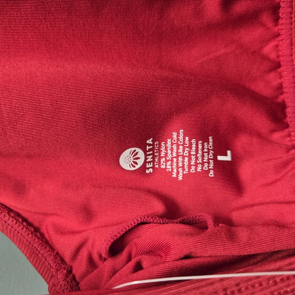 Senita Athletics Red One Piece Swimsuit with Scoop Neckline CALLOUT BELOW - Picture 3 of 4